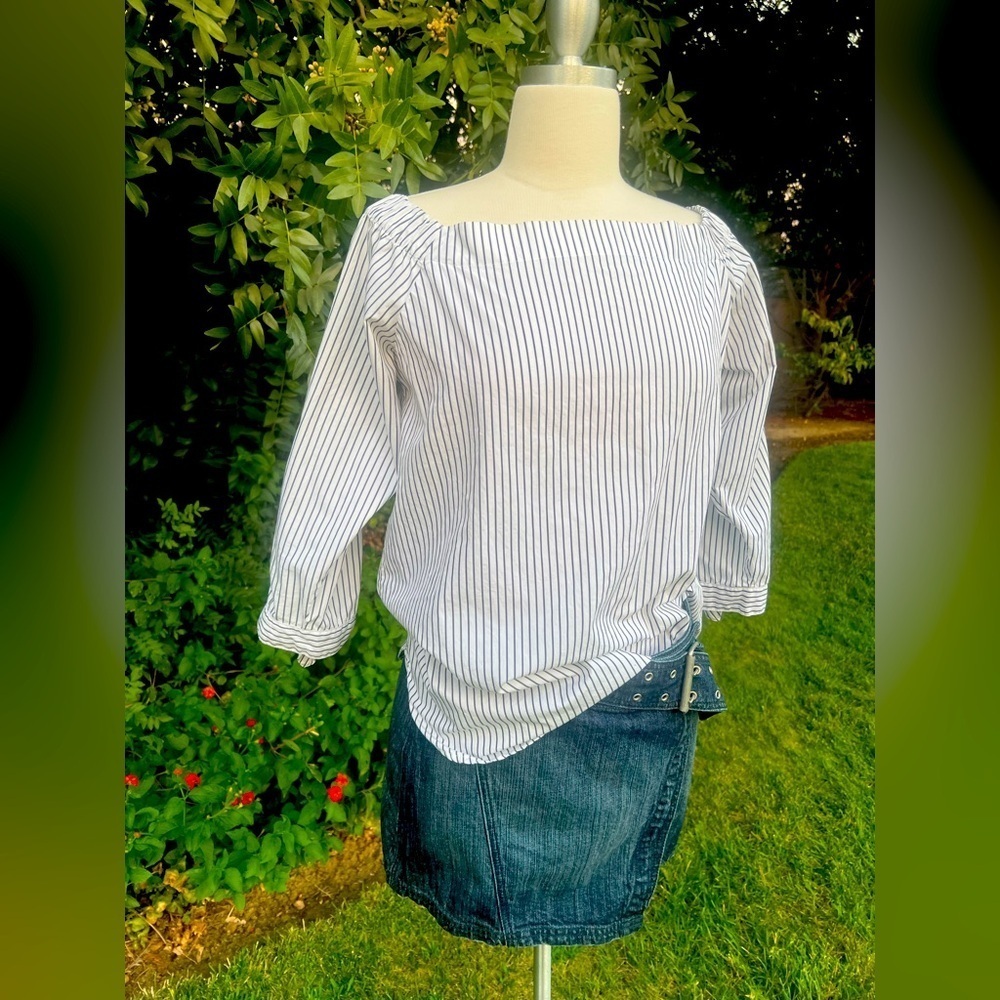 Banana Republic Off-Shoulder Striped Blouse - Picture 6 of 9